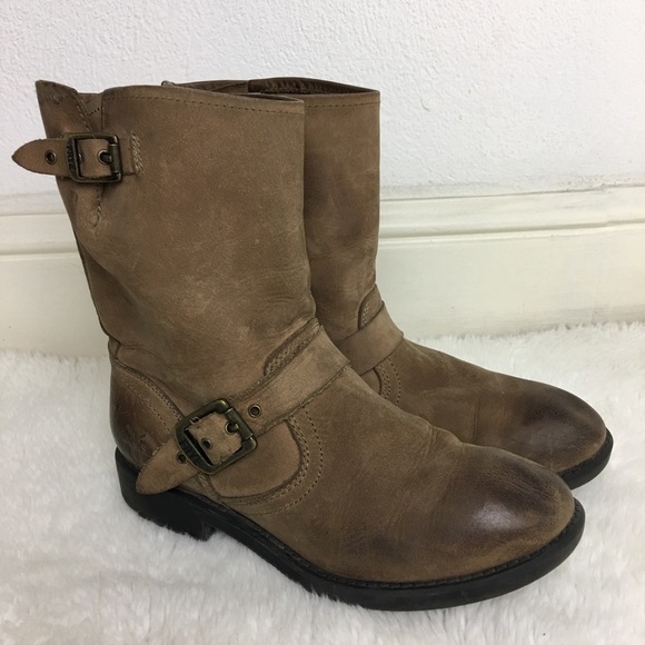 Frye Boy Leather Brown Engineer Pull On Boots 3